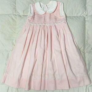 Strasburg pink striped dress with delicate daisy trim sz 3 EUC Smoke Free home